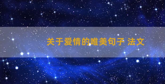 关于爱情的唯美句子 法文